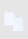 White stretch cotton girl's tank top twin pack regular fit_0