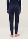 Blue pure cotton regular fit pyjama trousers with little hearts_2