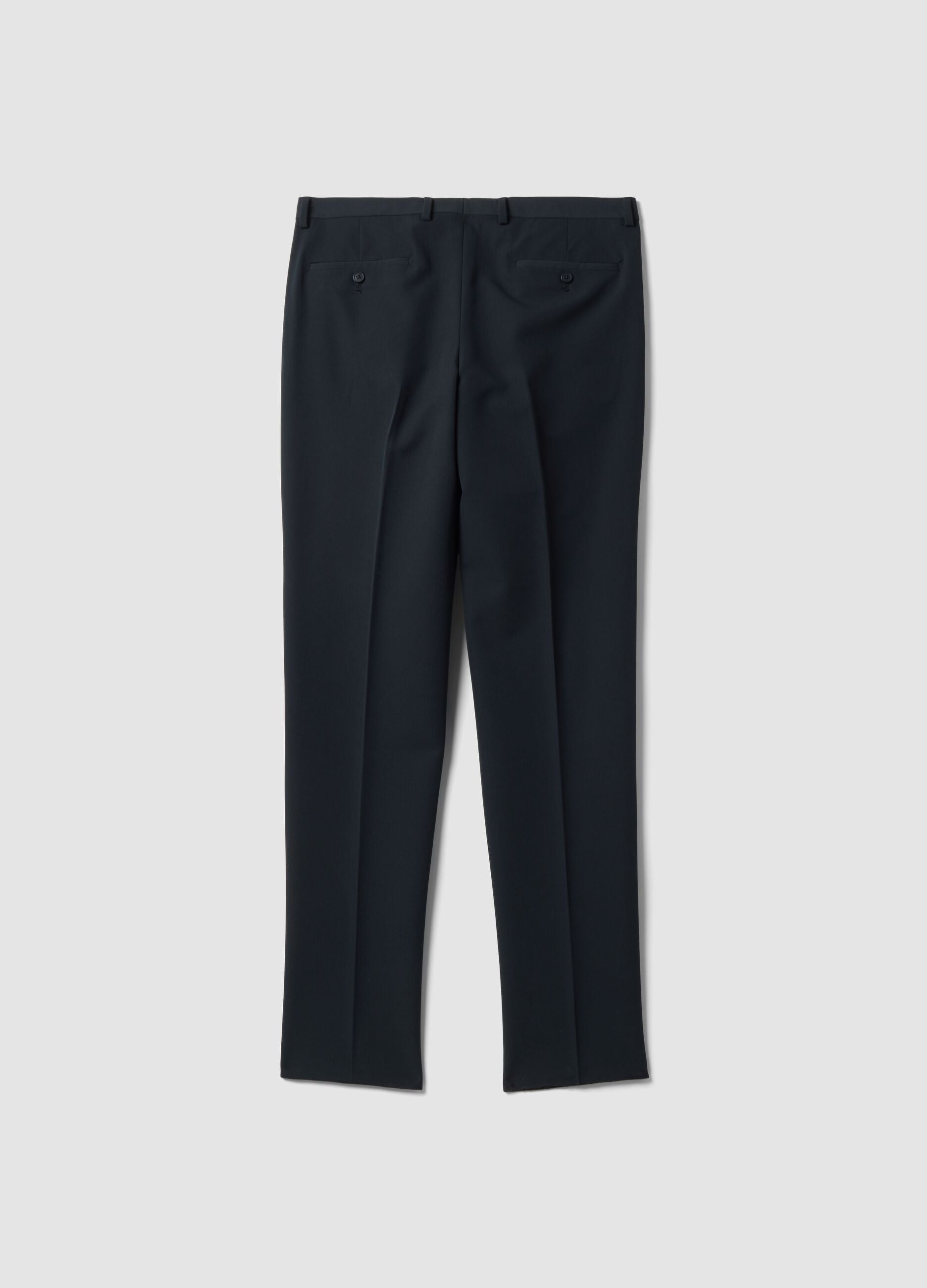 Blue slim-fit formal trousers in stretch viscose twill