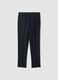 Blue slim-fit formal trousers in stretch viscose twill_6