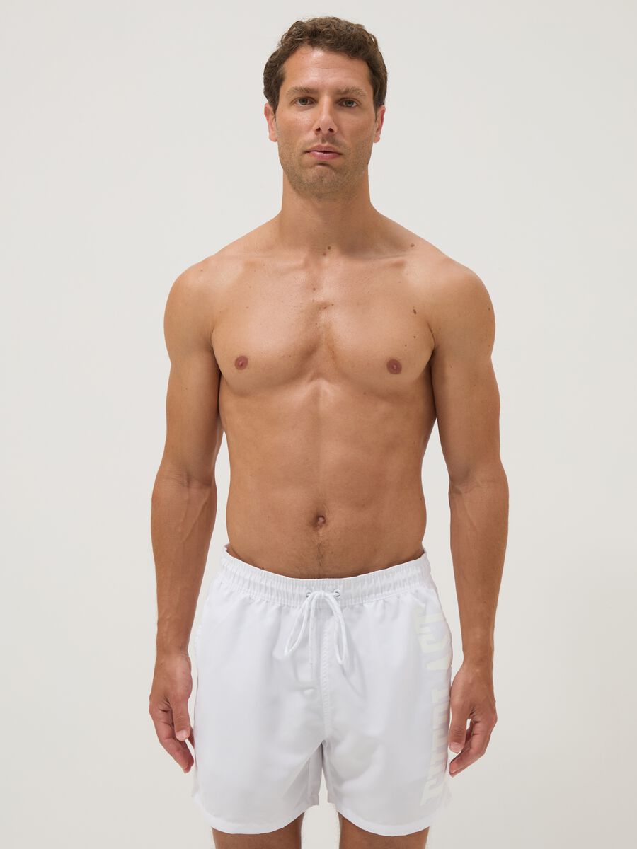 White swim shorts with drawstring_1