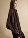 Short brown cotton-blend trench coat with shirt collar_0