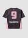 Black short-sleeve T-shirt with pink details, regular fit_4