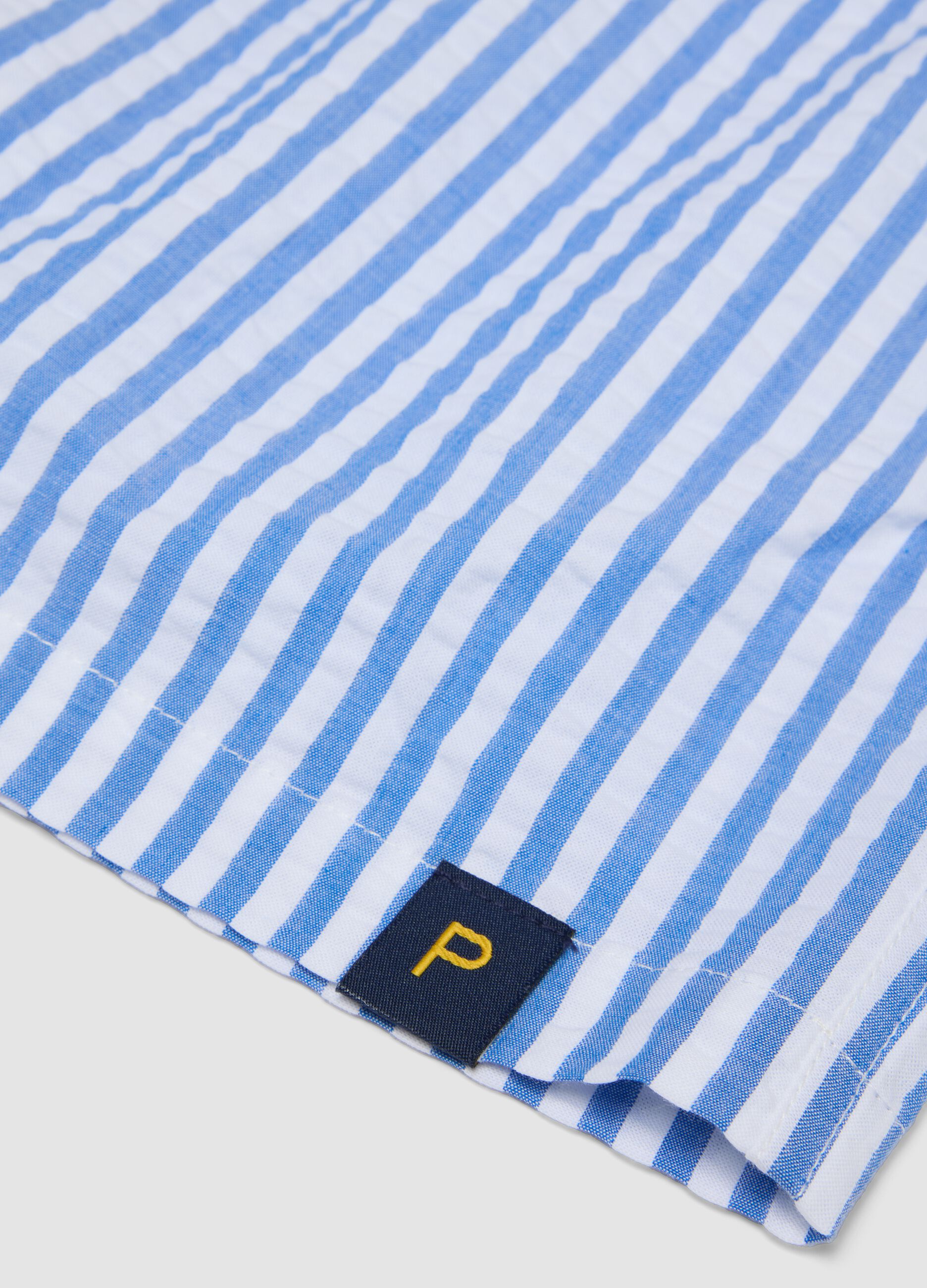 Boxer mare a righe azzurro e bianco in puro cotone