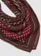Brown polka-dot viscose and wool blend scarf_2