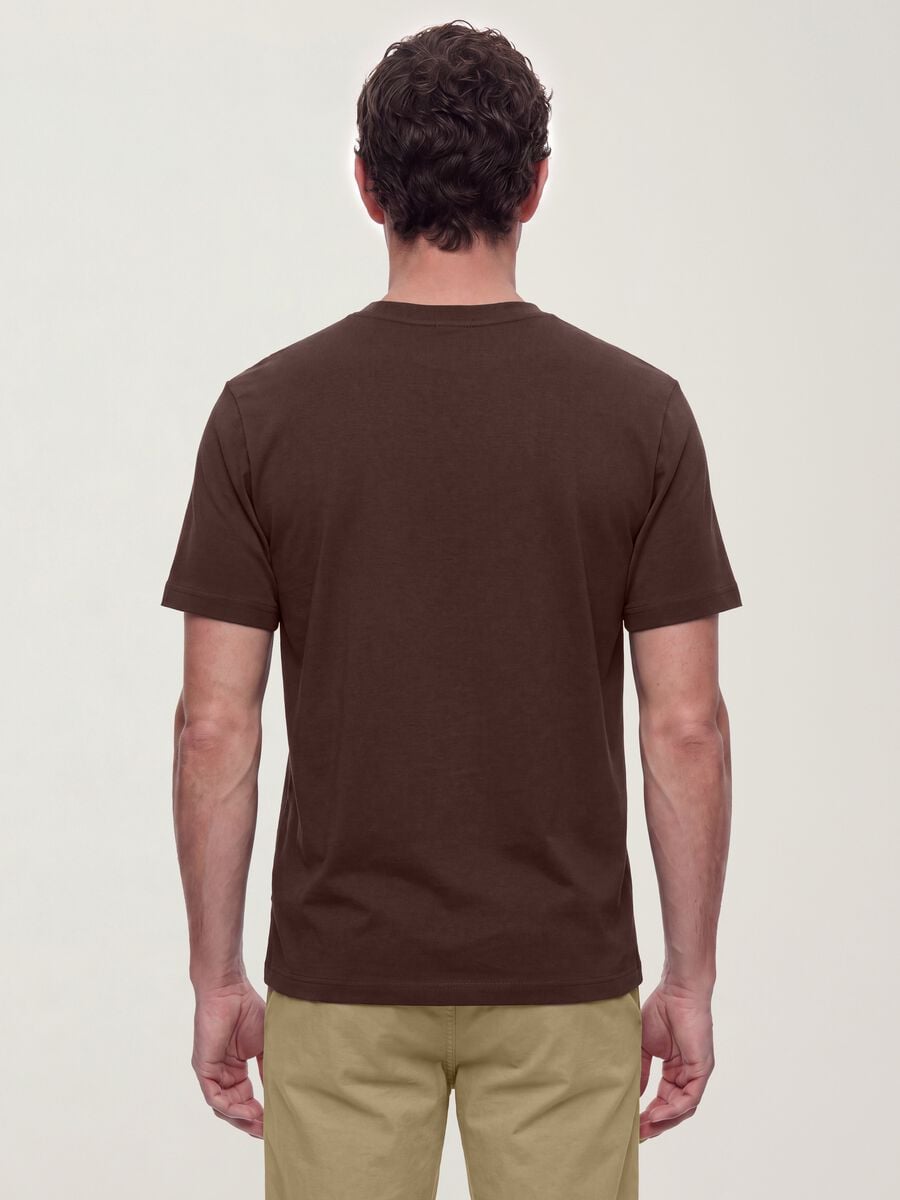 The Iconic Tee brown pure cotton short-sleeved regular-fit T-shirt_3
