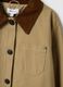 Regular fit beige pure cotton jacket with contrast collar_5