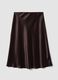 Brown satin midi skirt in stretch fabric_6