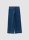 Blue wide-leg stretch cotton jeans_4