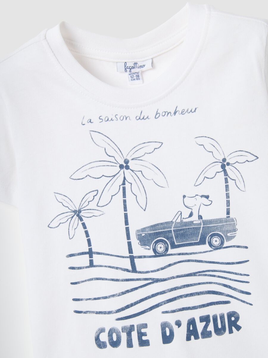 T-shirt in puro cotone bianca da bimbo regular fit con stampa_2