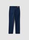 Blue regular-fit stretch cotton twill trousers_6