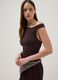 Brown stretch viscose T-shirt with Bardot neckline_0