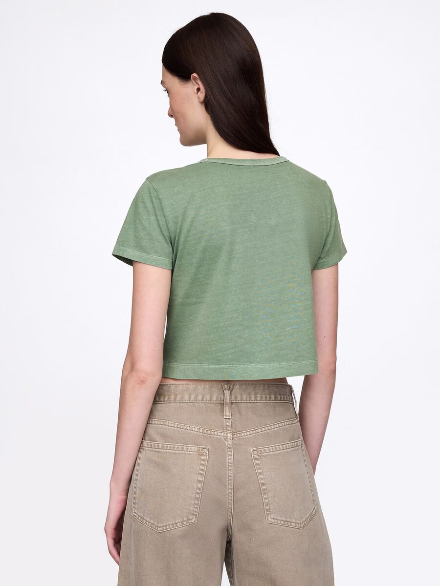 T-shirt cropped in puro cotone_2