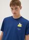 Blue pure cotton T-shirt with chest pocket_2