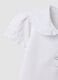 White short-sleeve stretch-cotton polo with ruffled collar_3
