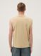 Beige pure cotton tank top with front print_3
