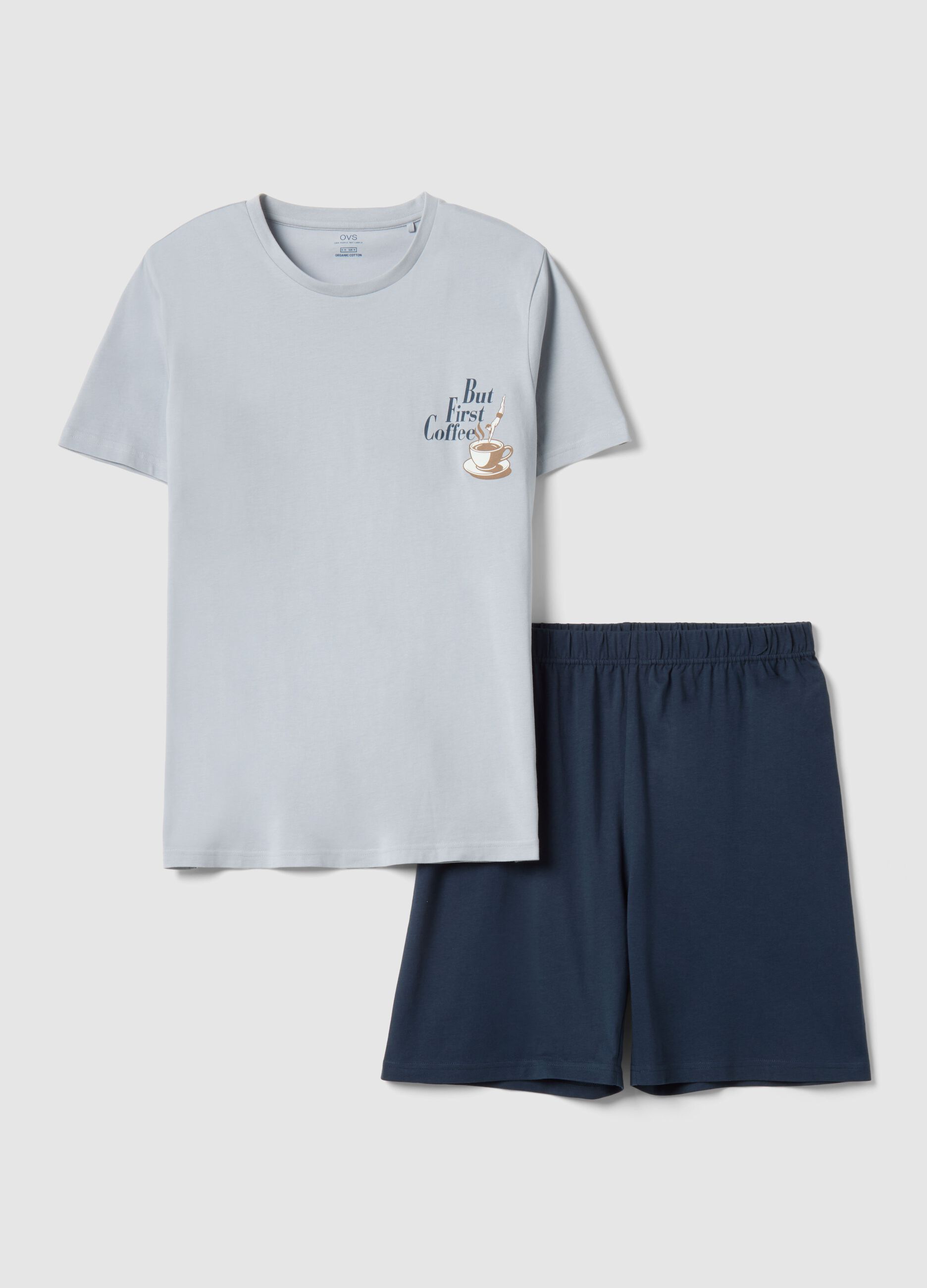 Multicolour short pyjamas in pure cotton regular fit with print