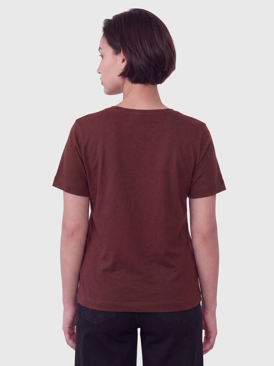 Red pure cotton T-shirt with floral print, regular fit_2
