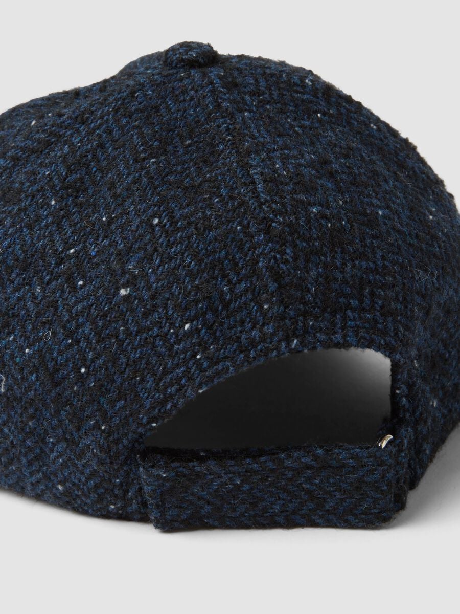 Blue baseball cap in wool and viscose blend_2