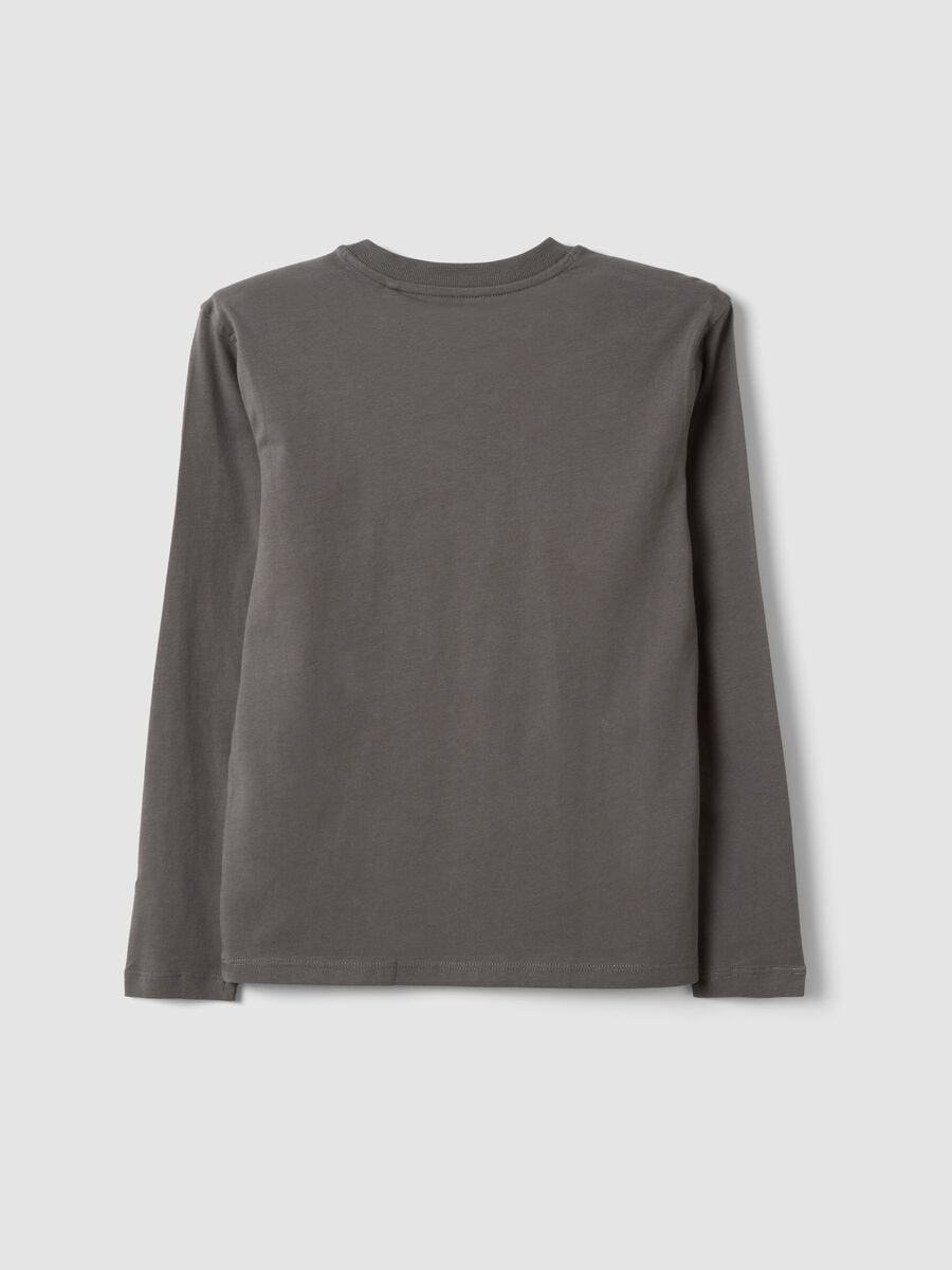 Grey pure organic cotton T-shirt with "Good Game" slogan for boys_5