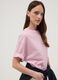 Pink pure cotton T-shirt with yellow stripes, boxy fit_0
