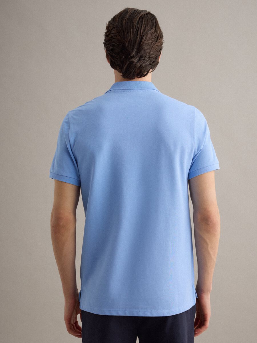 Sky Blue Supima Cotton Polo Shirt, Regular Fit_4