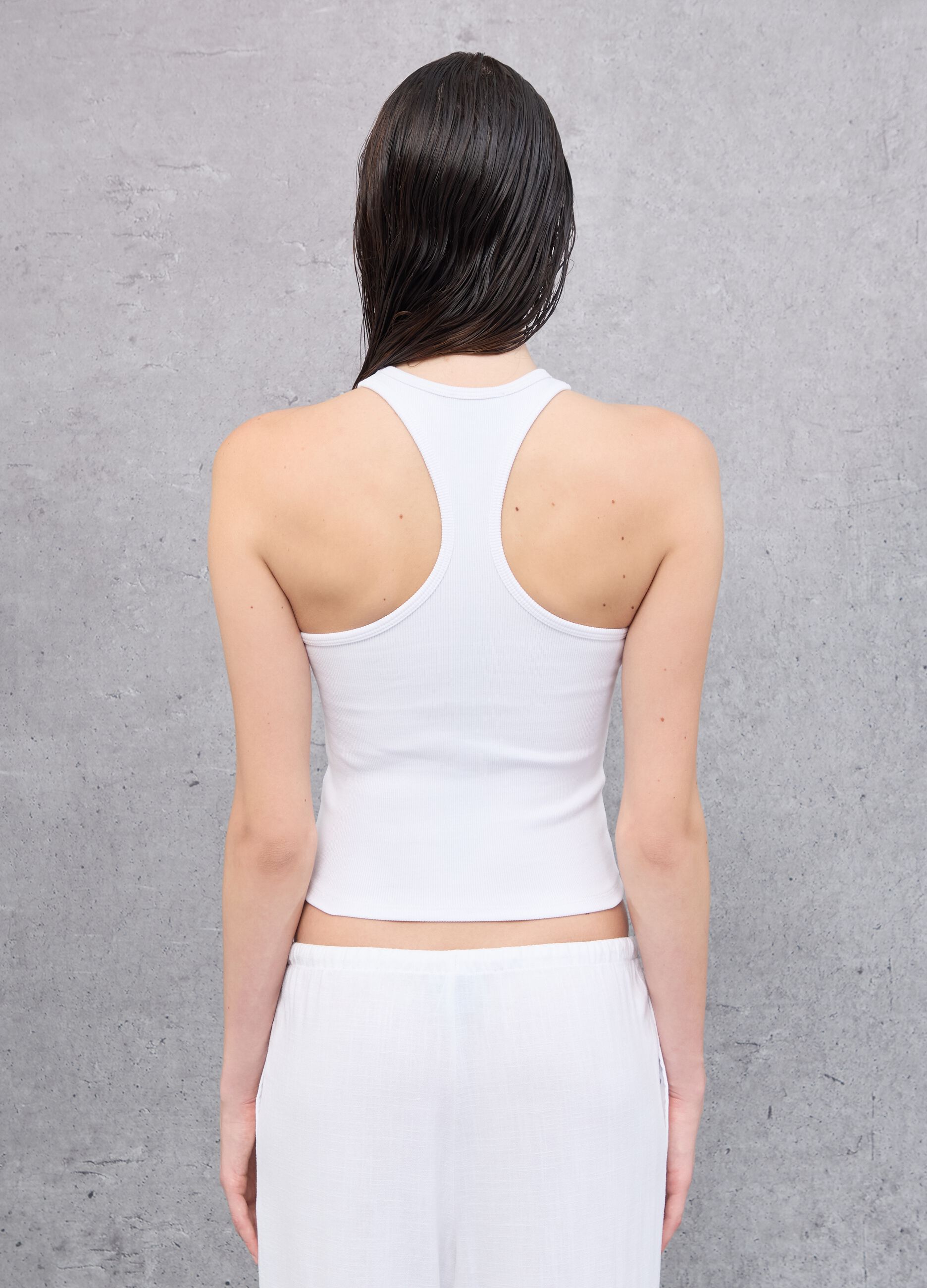 Vest Top Crew Neck White