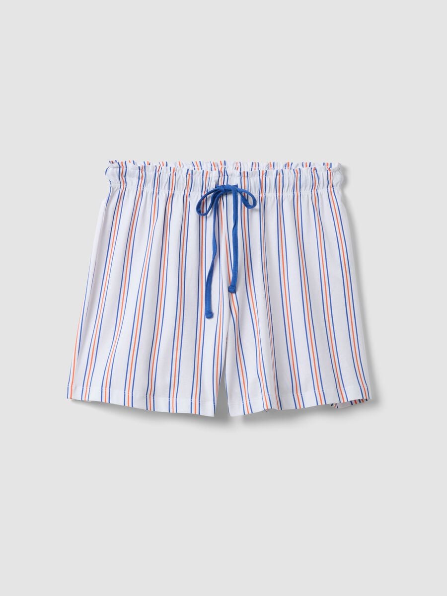 Pure cotton striped pyjama shorts, multicolour, regular fit_4