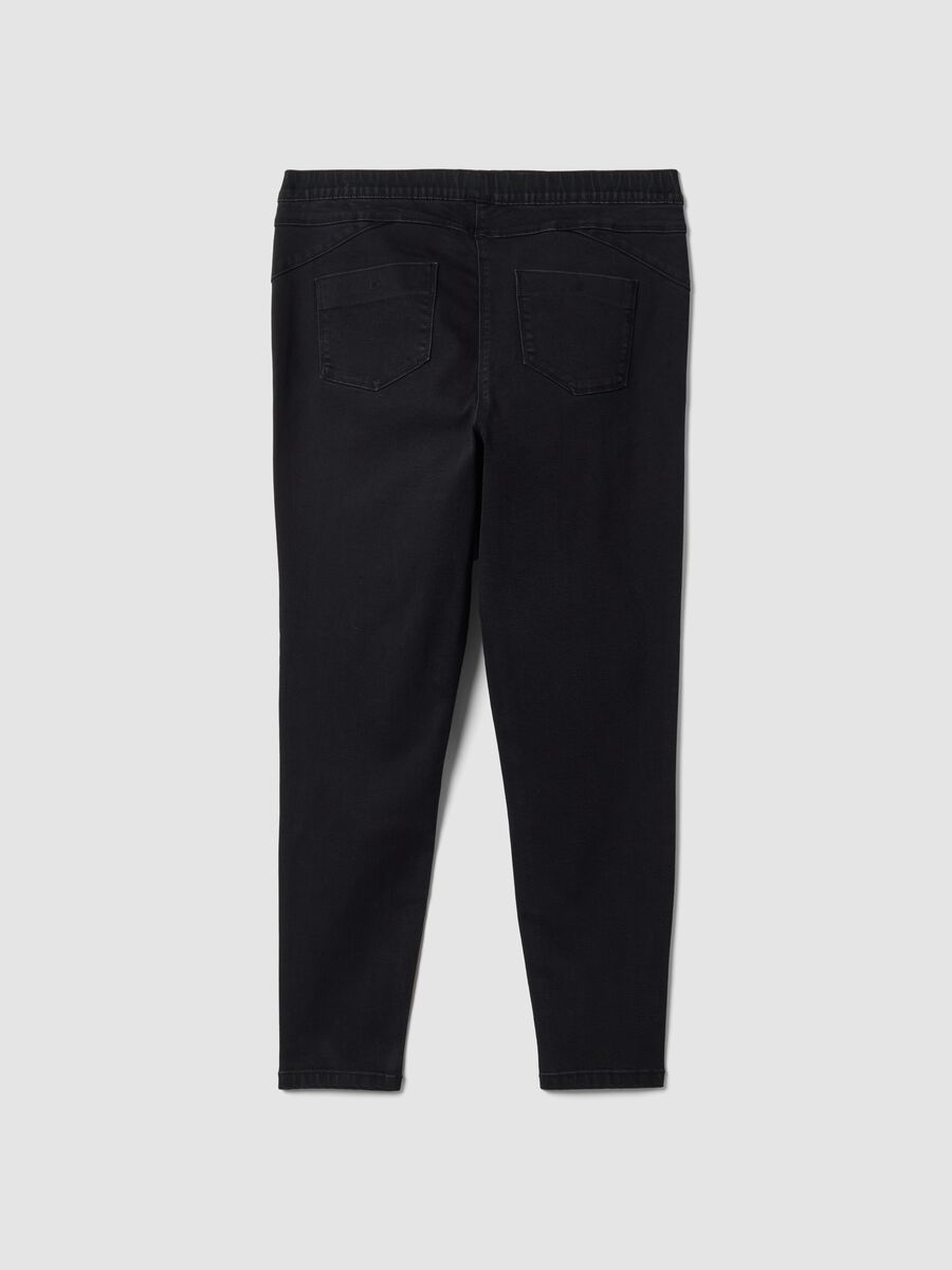 Black skinny jeggings in stretch cotton and viscose_1