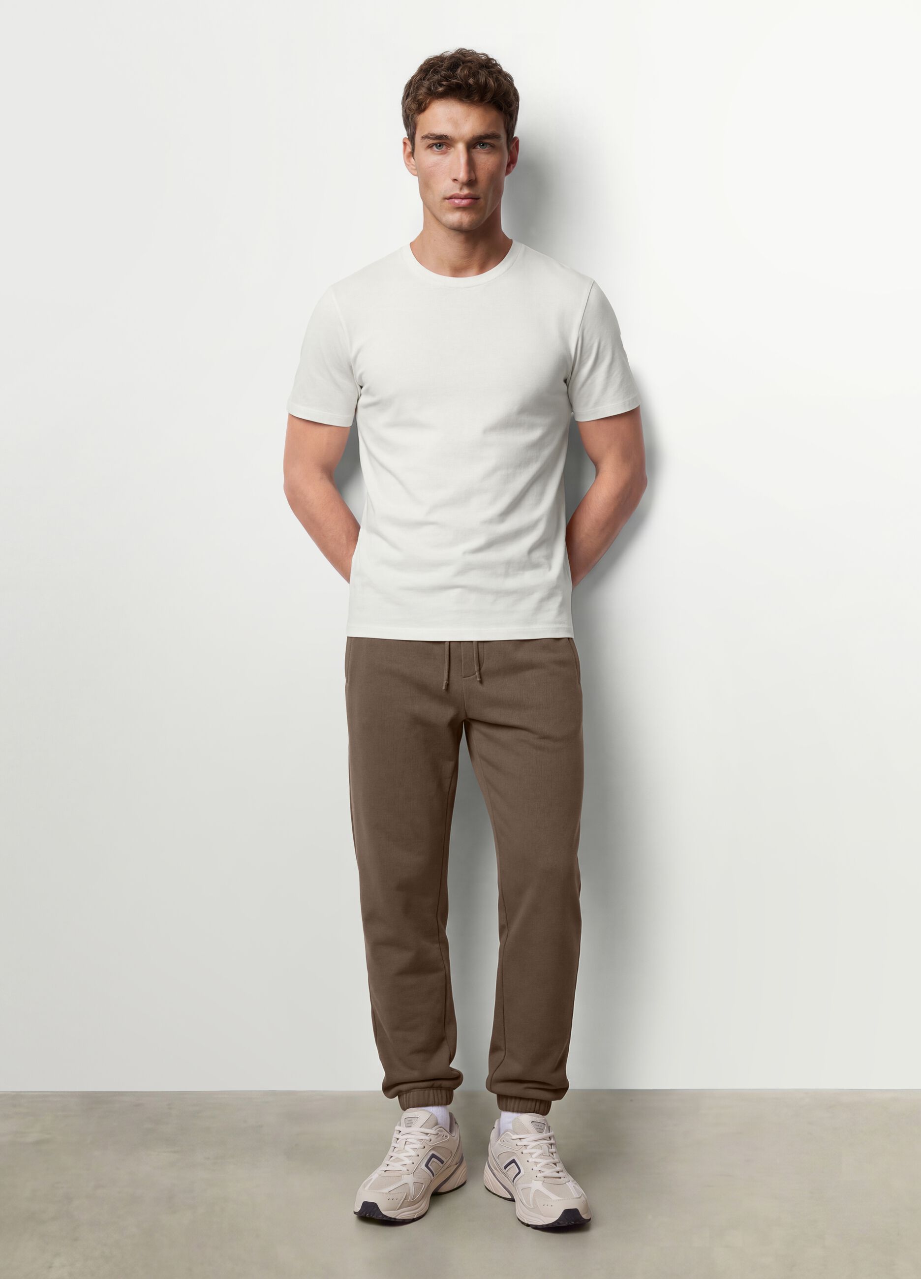 White organic cotton slim-fit short-sleeve T-shirt