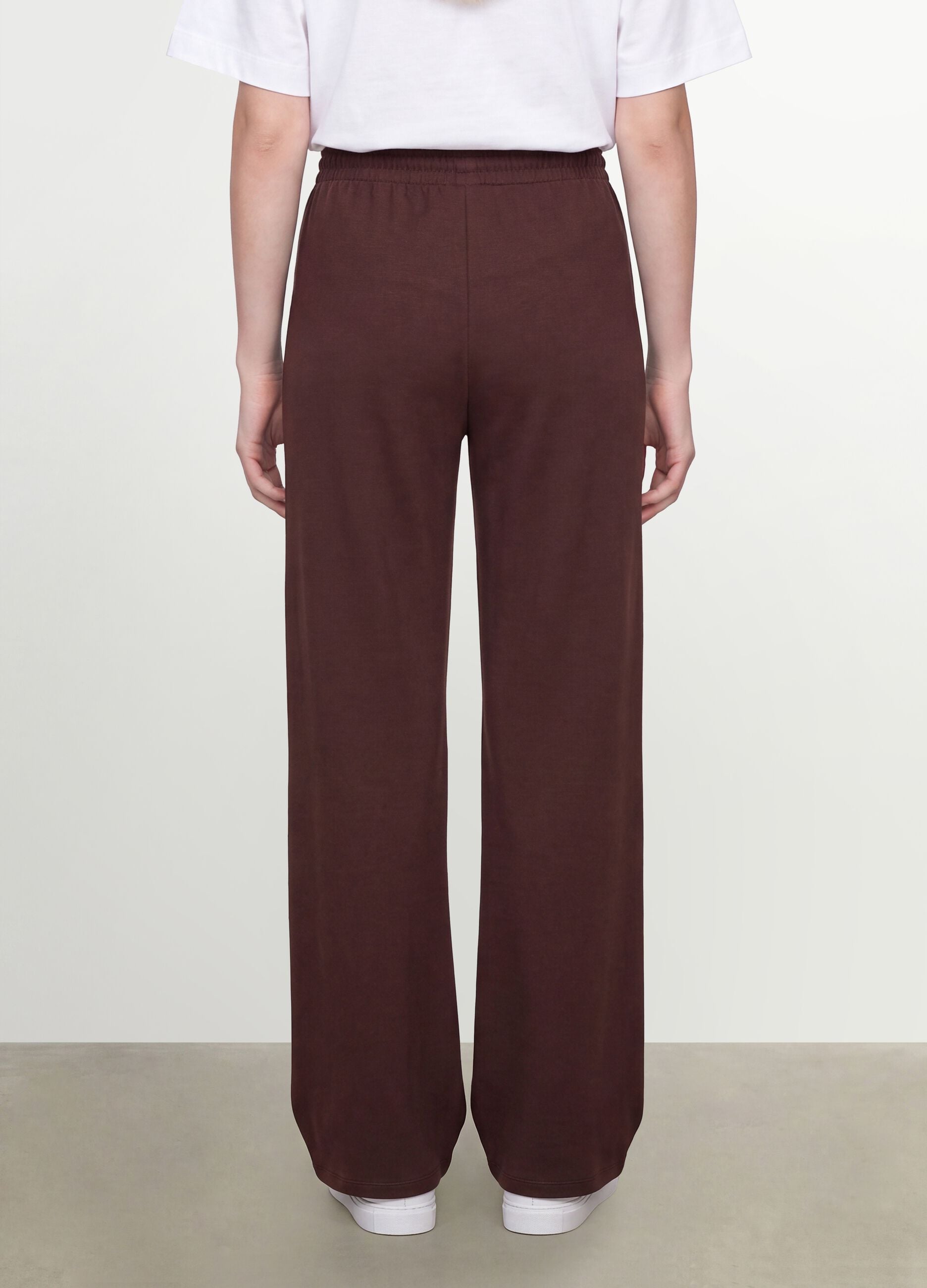 Brown baggy-fit pure cotton jogger trousers