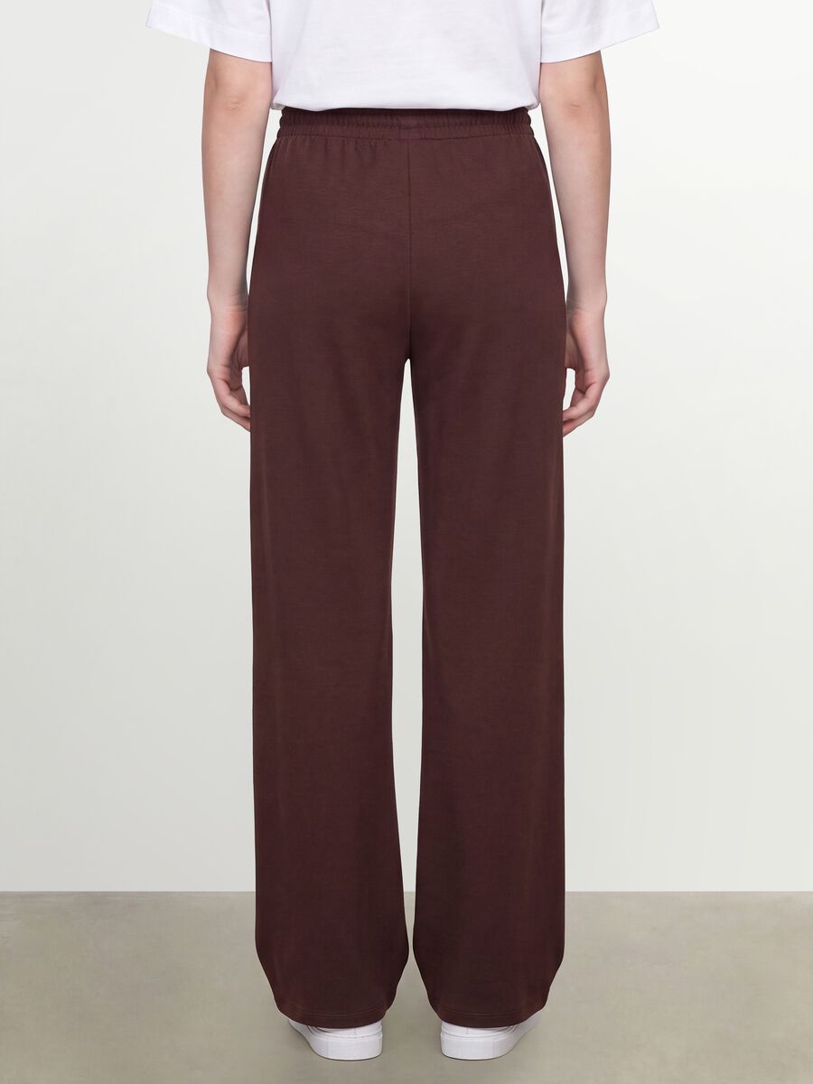 Brown baggy-fit pure cotton jogger trousers_3
