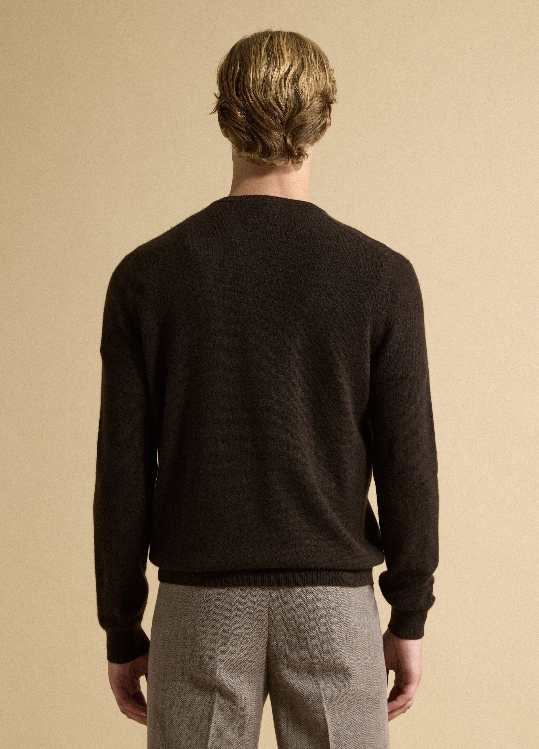 Brown pure cashmere jumper in a regular fit