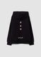 Black pure cotton hoodie with slogan print, relaxed fit_2