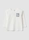 White organic cotton T-shirt with print for baby boy_0