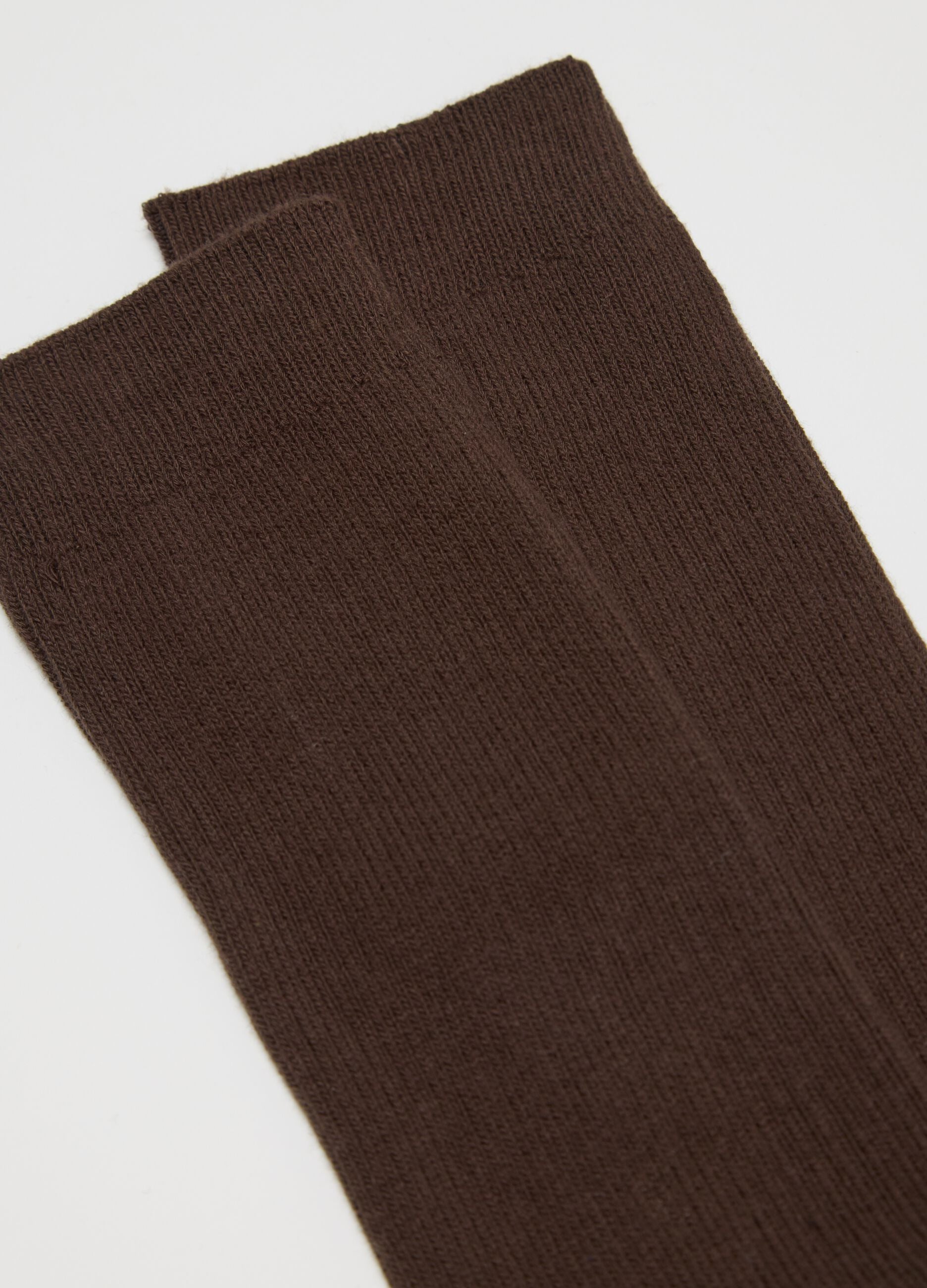 Brown midi socks in cotton blend