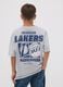 Grey pure cotton Lakers print T-shirt for boys_2