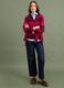 Red striped wool-blend polo collar jumper_1