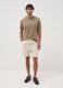 Beige slim-fit mercerised pure cotton T-shirt_1