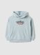 Blue cotton blend sweatshirt for kids with Pikachu print_0