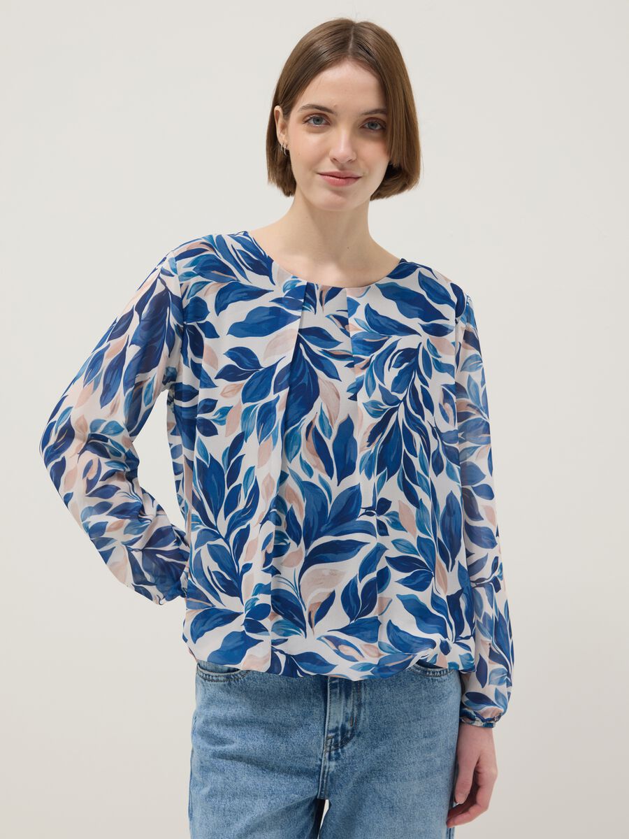 Multicolour Long Sleeve Regular Fit Top with Floral Pattern_0