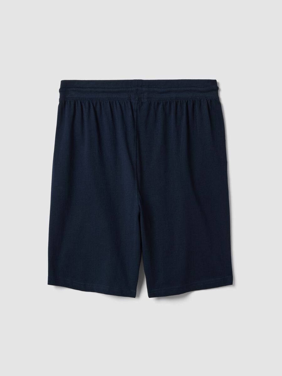Blue organic cotton pyjama shorts_5