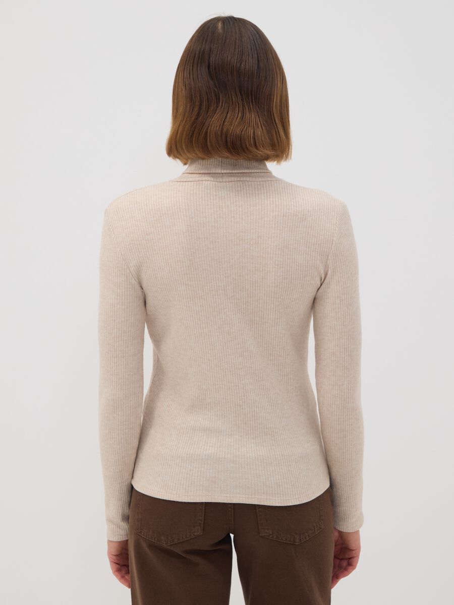 Beige ribbed viscose-blend crew-neck jumper_3