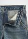 Washed Denim Bermuda Shorts with Pockets_4