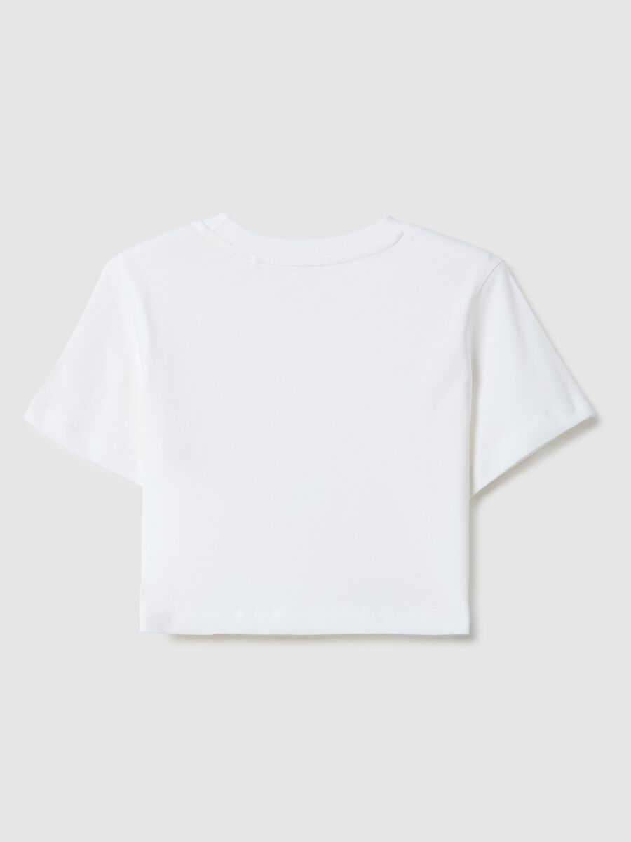 T-shirt in puro cotone bianca da ragazza boxy fit_4