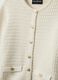 White pure cotton regular fit cardigan with buttons and pockets_5