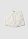 White pure cotton denim shorts_4