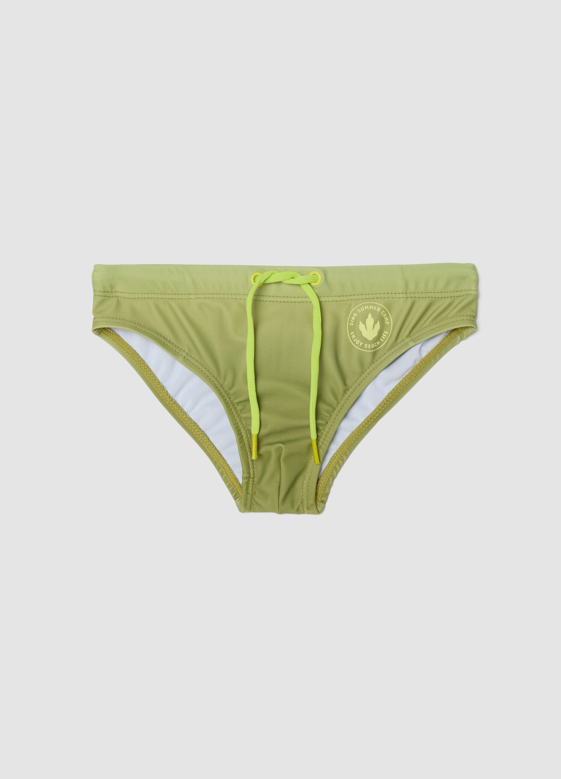 Green stretch swim briefs