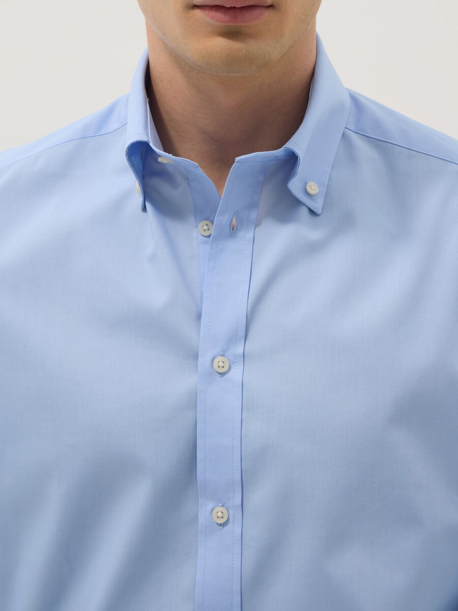 Light blue slim-fit long-sleeve button-down shirt_1