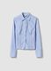 Blue striped slim-fit stretch cotton shirt_4
